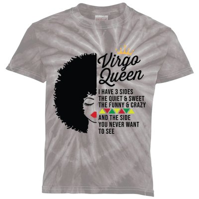 Virgo Queen Zodiac Personality Qualities Black Gift Kids Tie-Dye T-Shirt