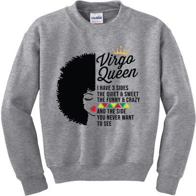 Virgo Queen Zodiac Personality Qualities Black Gift Kids Sweatshirt