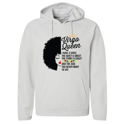 Virgo Queen Zodiac Personality Qualities Black Gift Performance Fleece Hoodie