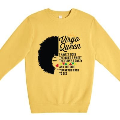 Virgo Queen Zodiac Personality Qualities Black Gift Premium Crewneck Sweatshirt