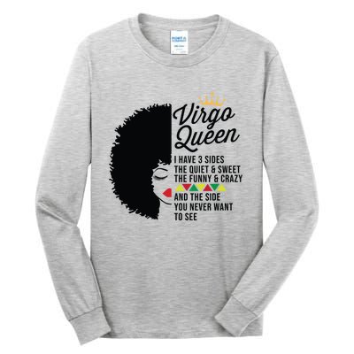 Virgo Queen Zodiac Personality Qualities Black Gift Tall Long Sleeve T-Shirt