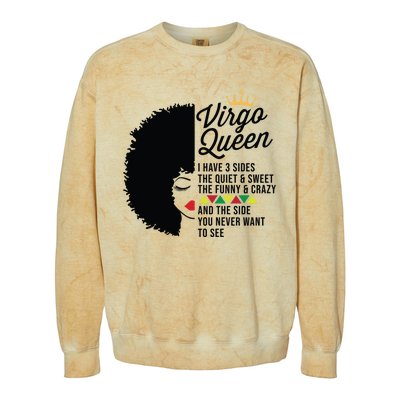 Virgo Queen Zodiac Personality Qualities Black Gift Colorblast Crewneck Sweatshirt