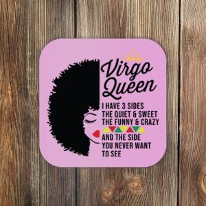 Virgo Queen Zodiac Personality Qualities Black Gift Coaster