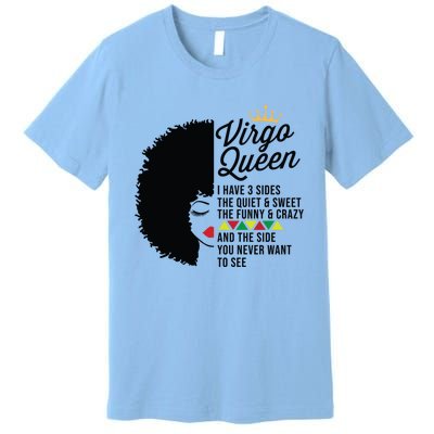 Virgo Queen Zodiac Personality Qualities Black Gift Premium T-Shirt