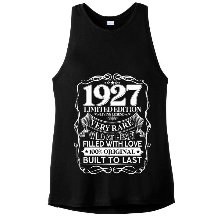 Vintage Retro 1927 Birthday Limited Edition Living Legend Built To Last Ladies PosiCharge Tri-Blend Wicking Tank