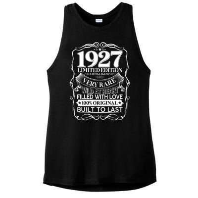 Vintage Retro 1927 Birthday Limited Edition Living Legend Built To Last Ladies PosiCharge Tri-Blend Wicking Tank