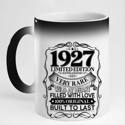 Vintage Retro 1927 Birthday Limited Edition Living Legend Built To Last 11oz Black Color Changing Mug