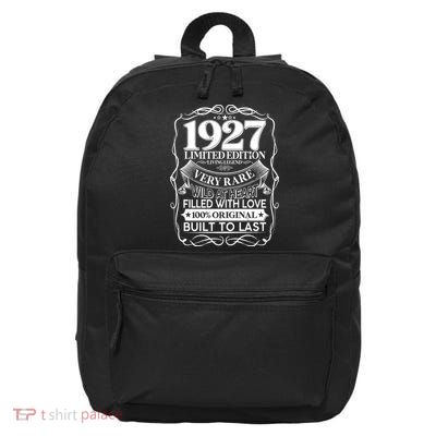 Vintage Retro 1927 Birthday Limited Edition Living Legend Built To Last 16 in Basic Backpack
