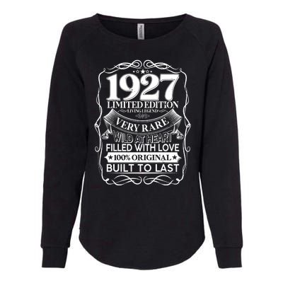 Vintage Retro 1927 Birthday Limited Edition Living Legend Built To Last Womens California Wash Sweatshirt