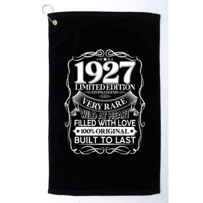 Vintage Retro 1927 Birthday Limited Edition Living Legend Built To Last Platinum Collection Golf Towel