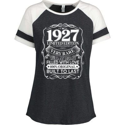 Vintage Retro 1927 Birthday Limited Edition Living Legend Built To Last Enza Ladies Jersey Colorblock Tee