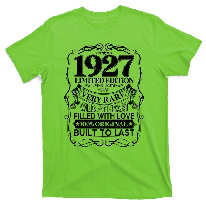 Vintage Retro 1927 Birthday Limited Edition Living Legend Built To Last T-Shirt