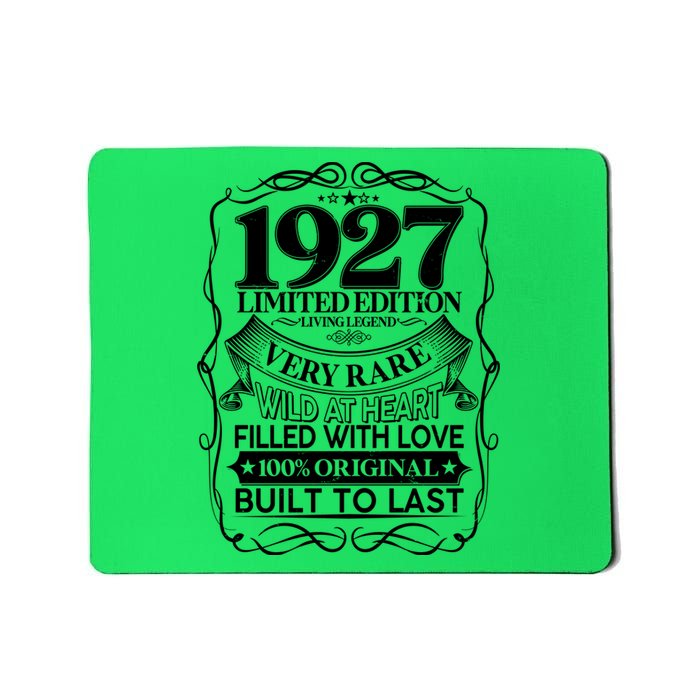 Vintage Retro 1927 Birthday Limited Edition Living Legend Built To Last Mousepad