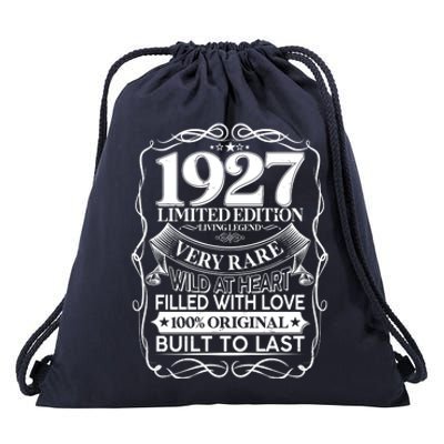 Vintage Retro 1927 Birthday Limited Edition Living Legend Built To Last Drawstring Bag