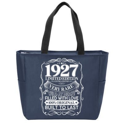 Vintage Retro 1927 Birthday Limited Edition Living Legend Built To Last Zip Tote Bag