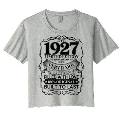 Vintage Retro 1927 Birthday Limited Edition Living Legend Built To Last Women's Crop Top Tee