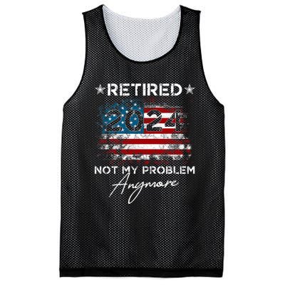 Vintage Retired 2024 Not My Problem Anymore American Flag Mesh Reversible Basketball Jersey Tank