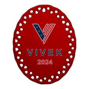 Vivek Ramaswamy 2024 Presidential Campaign Ceramic Oval Ornament