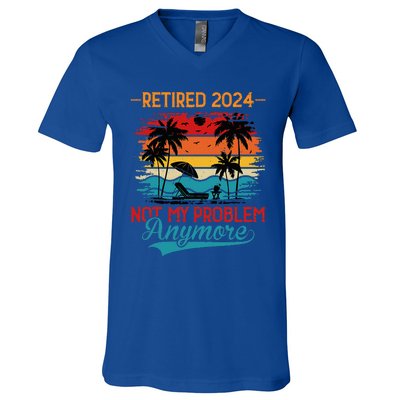 Vintage Retired 2024 Not My Problem Retirement V-Neck T-Shirt