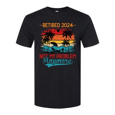 Vintage Retired 2024 Not My Problem Retirement Softstyle CVC T-Shirt