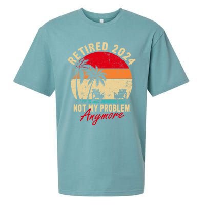 Vintage Retired 2024 Not My Problem Anymore Gifts Sueded Cloud Jersey T-Shirt