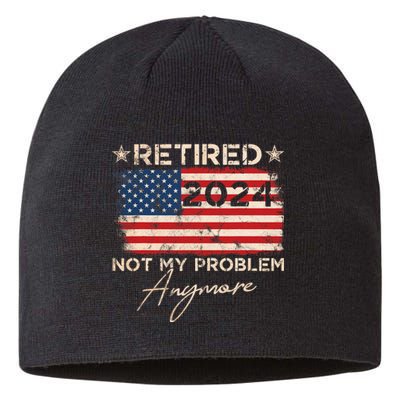 Vintage Retired 2024 Not My Problem Anymore American Flag Sustainable Beanie