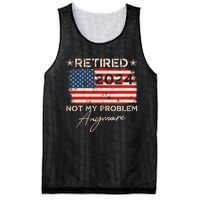 Vintage Retired 2024 Not My Problem Anymore American Flag Mesh Reversible Basketball Jersey Tank