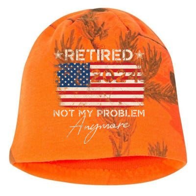 Vintage Retired 2024 Not My Problem Anymore American Flag Kati - Camo Knit Beanie