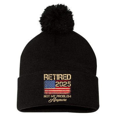 Vintage Retired 2025 Not My Problem Anymore American Flag Pom Pom 12in Knit Beanie