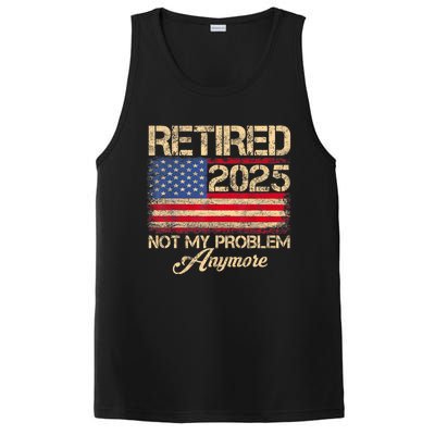 Vintage Retired 2025 Not My Problem Anymore American Flag PosiCharge Competitor Tank