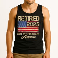Vintage Retired 2025 Not My Problem Anymore American Flag Tank Top