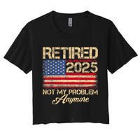 Vintage Retired 2025 Not My Problem Anymore American Flag Crop Top