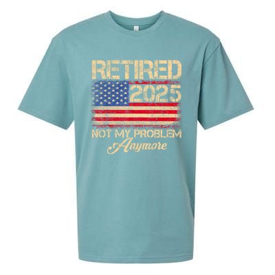 Vintage Retired 2025 Not My Problem Anymore American Flag Sueded Cloud Jersey T-Shirt