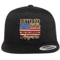 Vintage Retired 2025 Not My Problem Anymore American Flag Flat Bill Trucker Hat