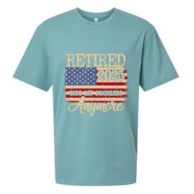 Vintage Retired 2025 Not My Problem Anymore American Flag Sueded Cloud Jersey T-Shirt