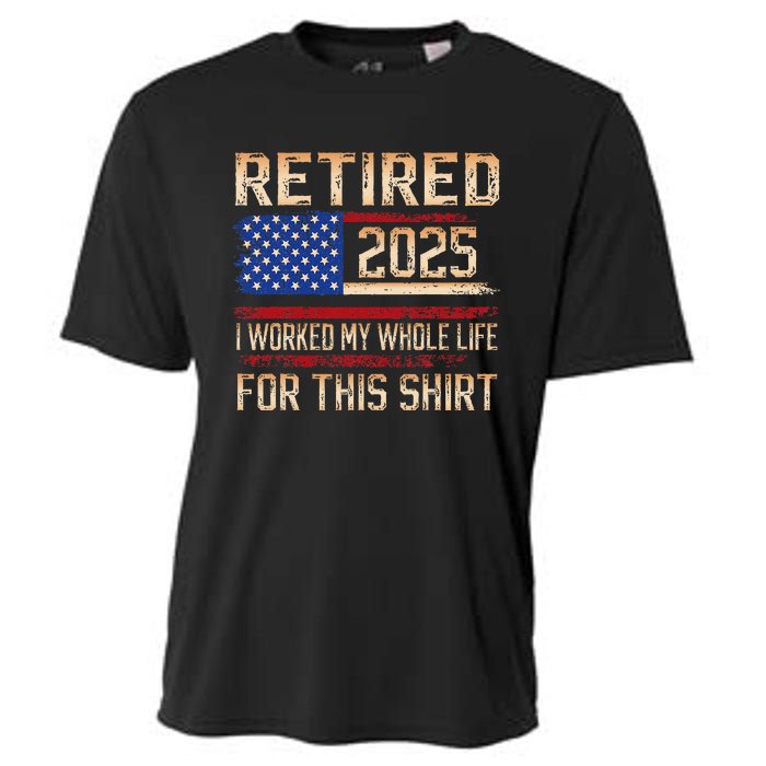 Vintage Retired 2025 Retirement American Flag Not My Problem Gifts Cooling Performance Crew T-Shirt