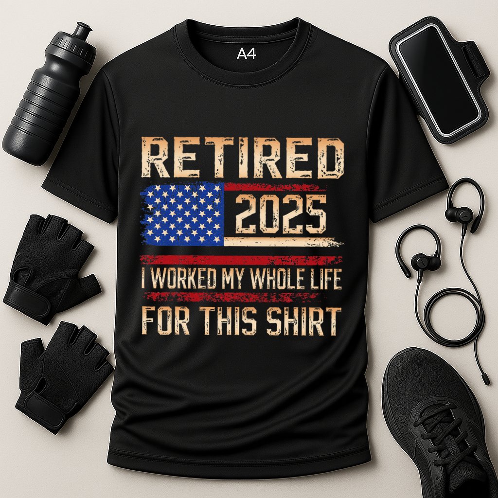 Vintage Retired 2025 Retirement American Flag Not My Problem Gifts Cooling Performance Crew T-Shirt