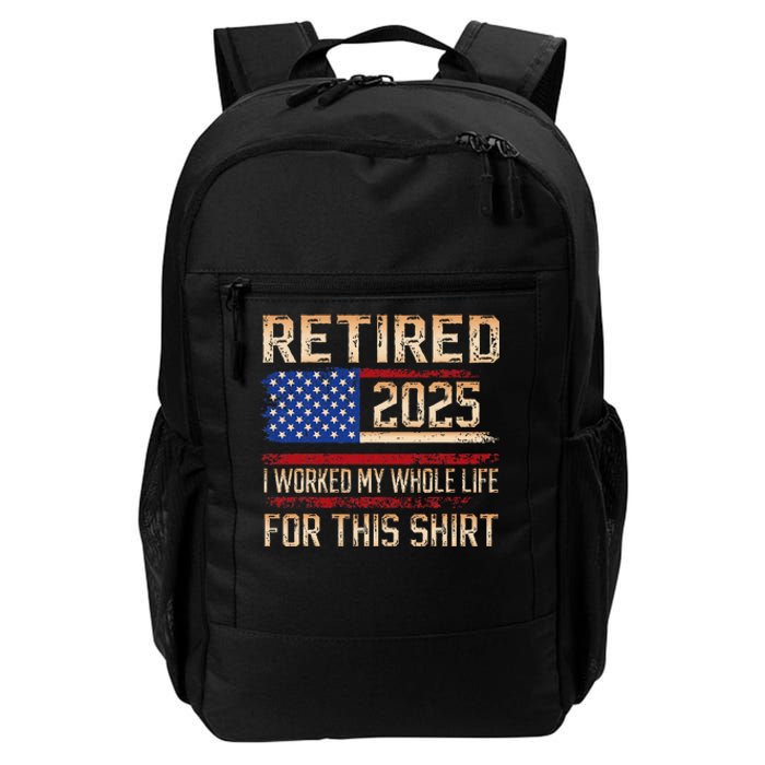 Vintage Retired 2025 Retirement American Flag Not My Problem Gifts Daily Commute Backpack