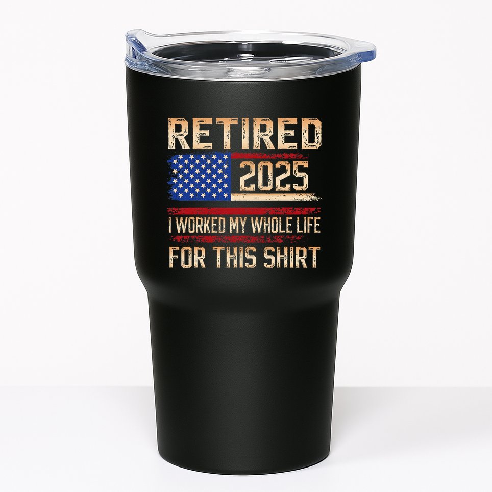 Vintage Retired 2025 Retirement American Flag Not My Problem Gifts Tumbler