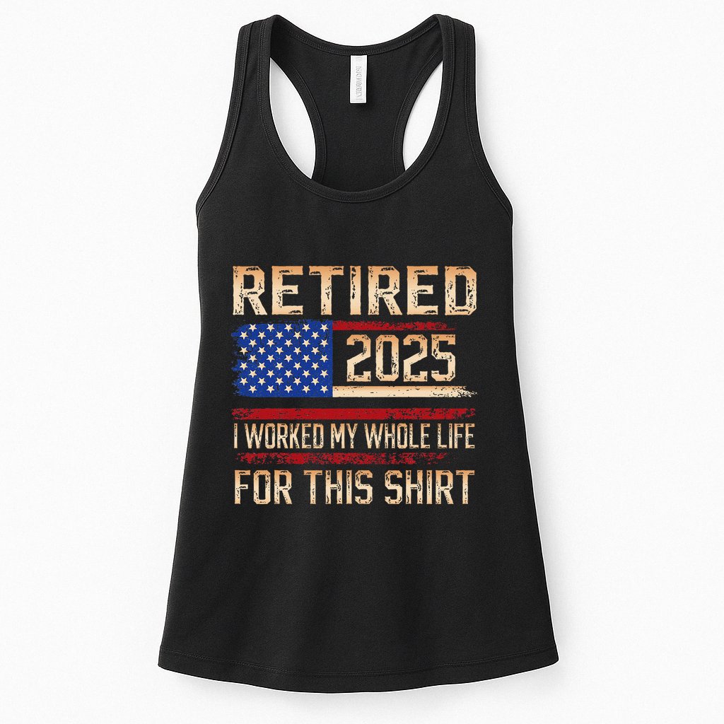 Vintage Retired 2025 Retirement American Flag Not My Problem Gifts Womens Tank Top