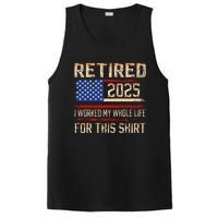 Vintage Retired 2025 Retirement American Flag Not My Problem Gifts PosiCharge Competitor Tank