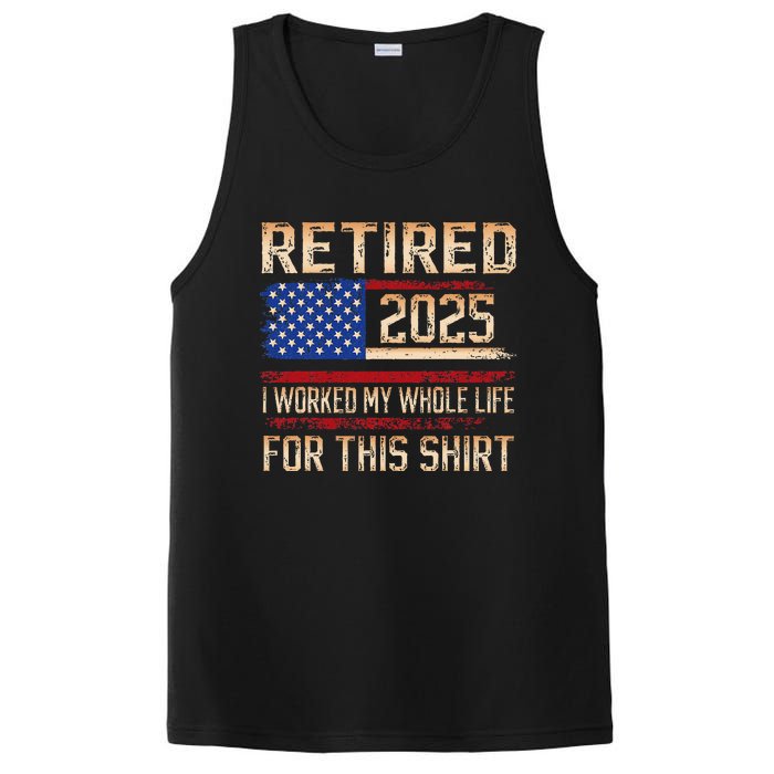 Vintage Retired 2025 Retirement American Flag Not My Problem Gifts PosiCharge Competitor Tank