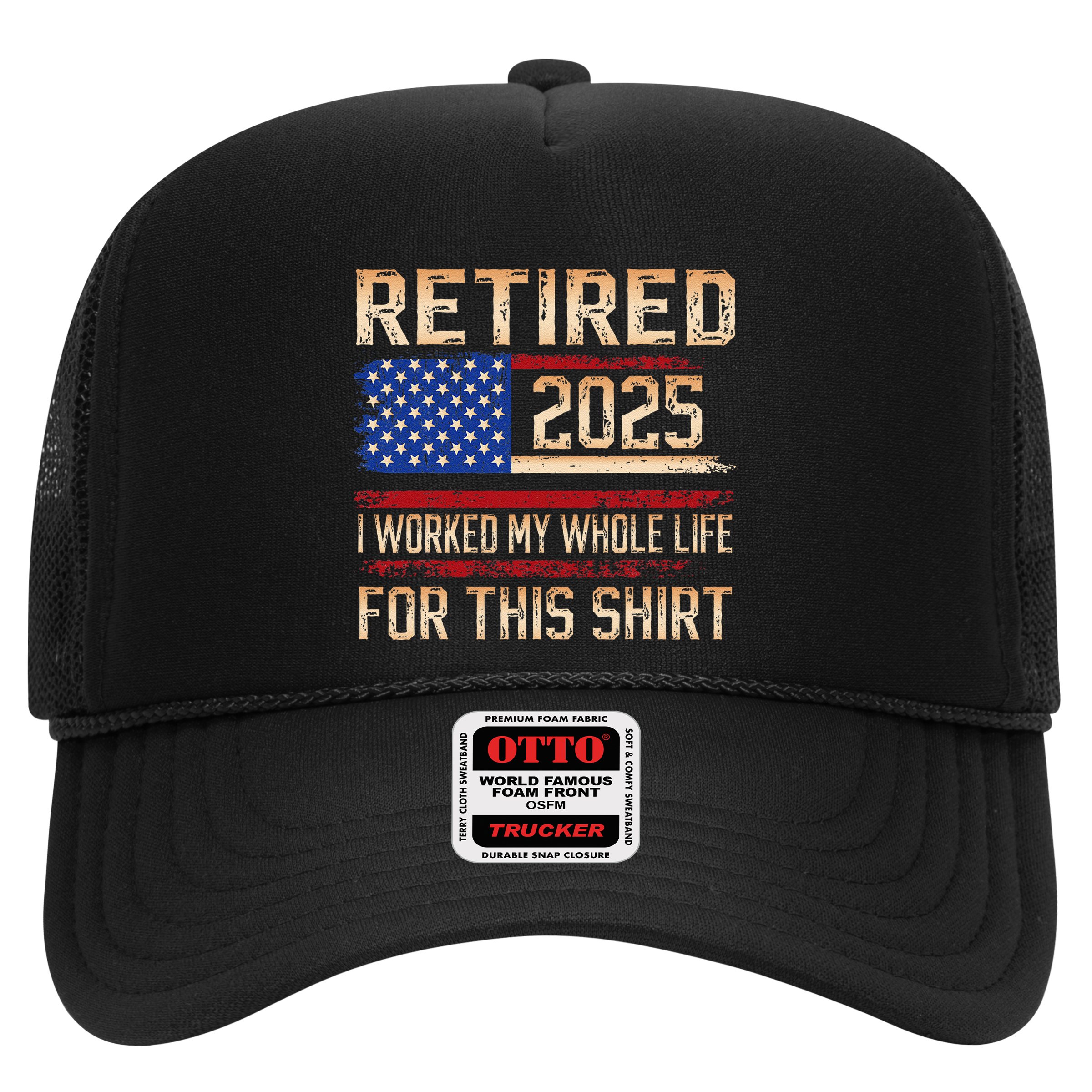 Vintage Retired 2025 Retirement American Flag Not My Problem Gifts Hat