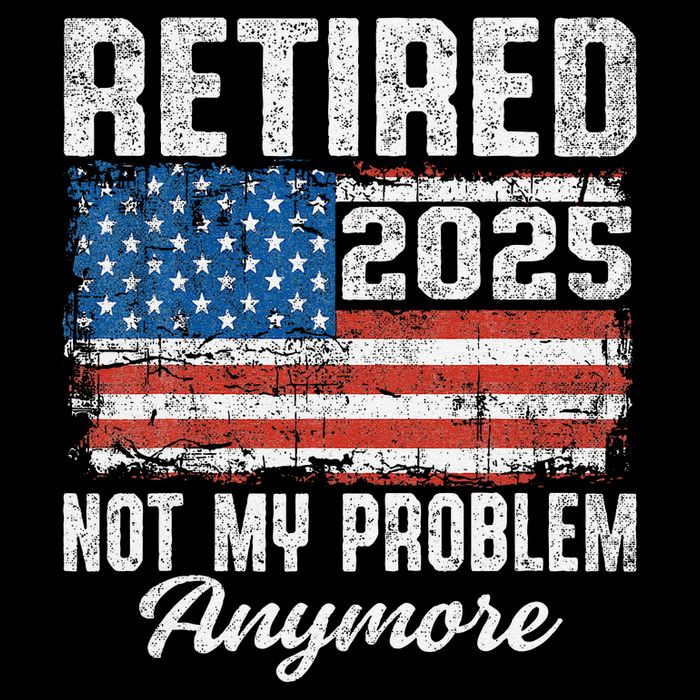 Vintage Retired 2025 Not My Problem Anymore American Flag Apron