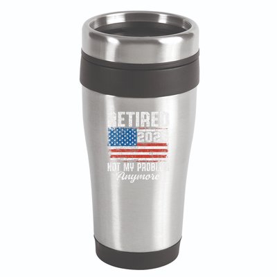 Vintage Retired 2025 Not My Problem Anymore American Flag 16oz Travel Tumbler
