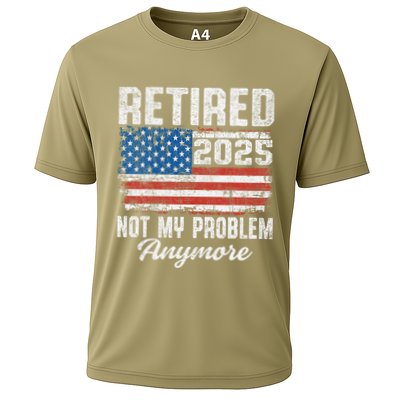 Vintage Retired 2025 Not My Problem Anymore American Flag Performance Shirt