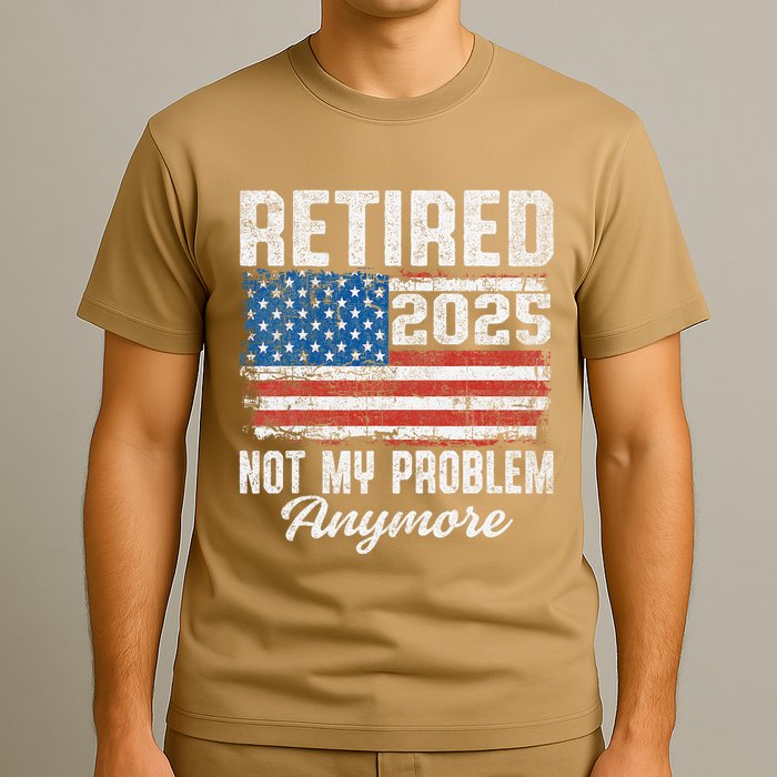 Vintage Retired 2025 Not My Problem Anymore American Flag T-Shirt
