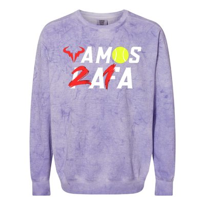 Vamos Rafa 21 Rafael Nadal Tennis Lover Colorblast Crewneck Sweatshirt