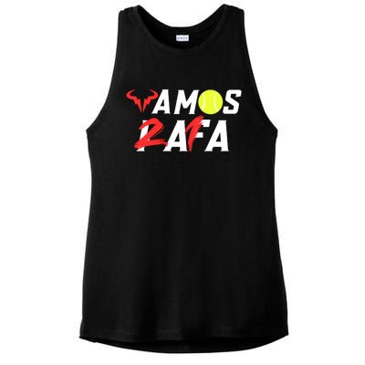 Vamos Rafa 21 Rafael Nadal Tennis Lover Ladies PosiCharge Tri-Blend Wicking Tank