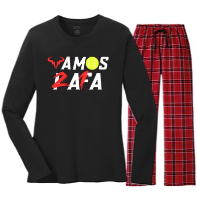 Vamos Rafa 21 Rafael Nadal Tennis Lover Women's Long Sleeve Flannel Pajama Set 